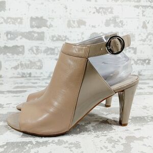 Franco Sarto Chanelle Tan Leather Ankle Strap Buckle Open Toe Heel Sandals E415